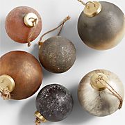 Rizzo Textured Ball Christmas Tree Ornaments by Leanne Ford, Set of 6 + Reviews | Crate & Barrel | Crate & Barrel