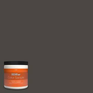 8 oz. #PPU24-01 Black Mocha Flat Interior/Exterior Paint & Primer Color Sample | The Home Depot