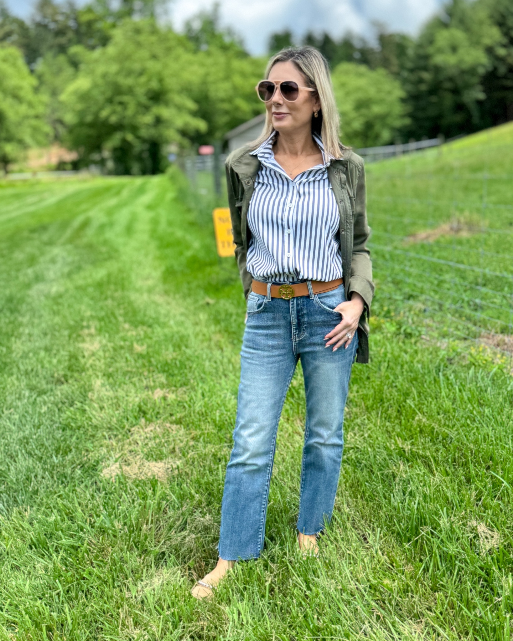 Our last day staying at the Inn at Biltmore Estate was a packed one and the best day ever!! We started off with their Sunday brunch which had some of the best brunch offerings I’ve ever seen (French toast made out of cinnamon rolls, mini cronuts, hash brown casserole & so much more), then we drove around the estate looking for the sheep and the Great Pyrenees that guards them, then we headed out for an Asheville Tourists baseball game at their historic ballpark (Single A Minor League), got ice cream in downtown Asheville, headed back to the estate to walk it off and found a tire swing, sat on Adirondack chairs and gazed at the mountains, then capped it off with dinner on the terrace with the best sliders I’ve ever had in my life (I gave the fries with truffle aoli to Michael). It was honestly the BEST day and one I will revisit in my memories often!

Notes about the outfit-the shirt is a must have. It runs TTS but the key here is it DOES NOT WRINKLE. It came out of the suitcase like this! My belt is reversible-the exact color combo isn’t available so I linked the current options that each have one of the colors on my belt. The crossbody bag is the perfect size for running around and can be worn over your shoulder too. Get it 20% off with MARNIE20. 

#casualday #tourist #sightseeing #fashionover40 #fashionover50 #utilityjacket #traveloutfit #vacation 

#LTKItBag #LTKShoeCrush #LTKOver40