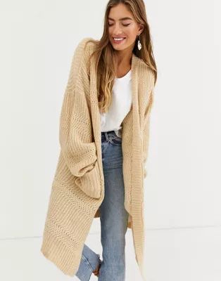 Lost Ink oversized heavyweight knit cardigan | ASOS US