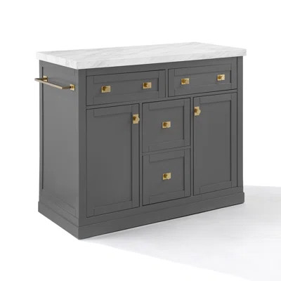 Claire Kitchen Island with Solid + Manufactured Wood Top | Wayfair North America