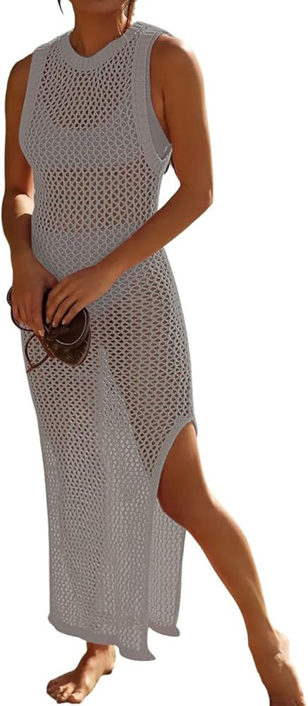 Bsubseach Crochet Cover Ups for Swimwear Women Hollow Out Swimsuit Coverup Backless Bikini Beach ... | Amazon (US)