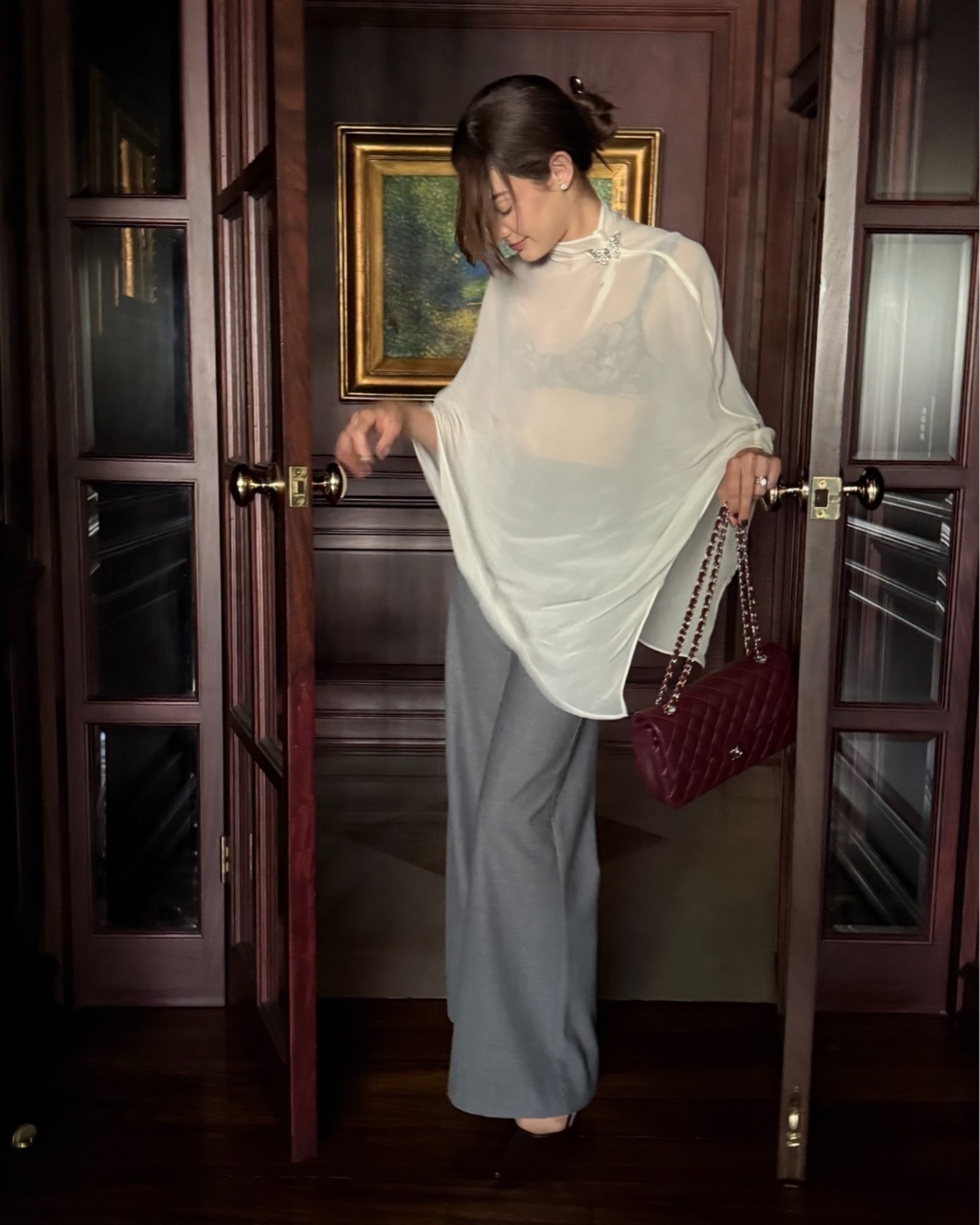 Going out dinner outfit. See through top statement bra combination

#LTKootd #LTKdayinmylife #LTKgrwm