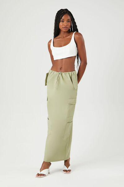 Toggle Drawstring Cargo Midi Skirt | Forever 21