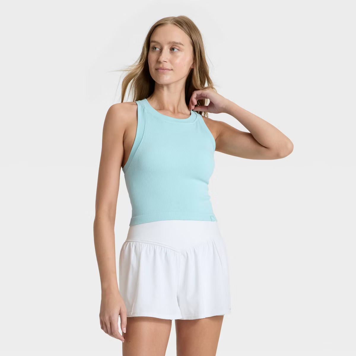 Women's Ribbed Seamless Tank Top - JoyLab™ Cool Blue XXL | Target