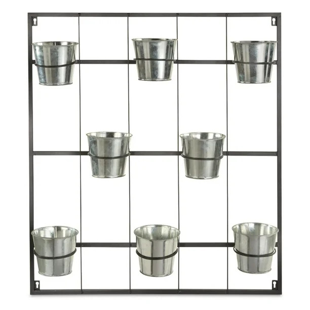 CASTLECREEK Galvanized Steel Herb Garden Wall Planter Succulent Plant Flower Pots Set of 8 Indoor... | Walmart (US)