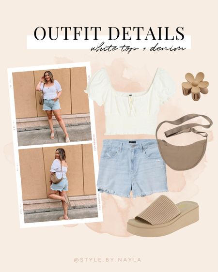 Midsize summer outfit - white top (linked similar), light wash denim shorts (size 32), Amazon platform sandals (tts) 

summer ootd, affordable fashion


#LTKitbag #LTKshoecrush #LTKstyletip