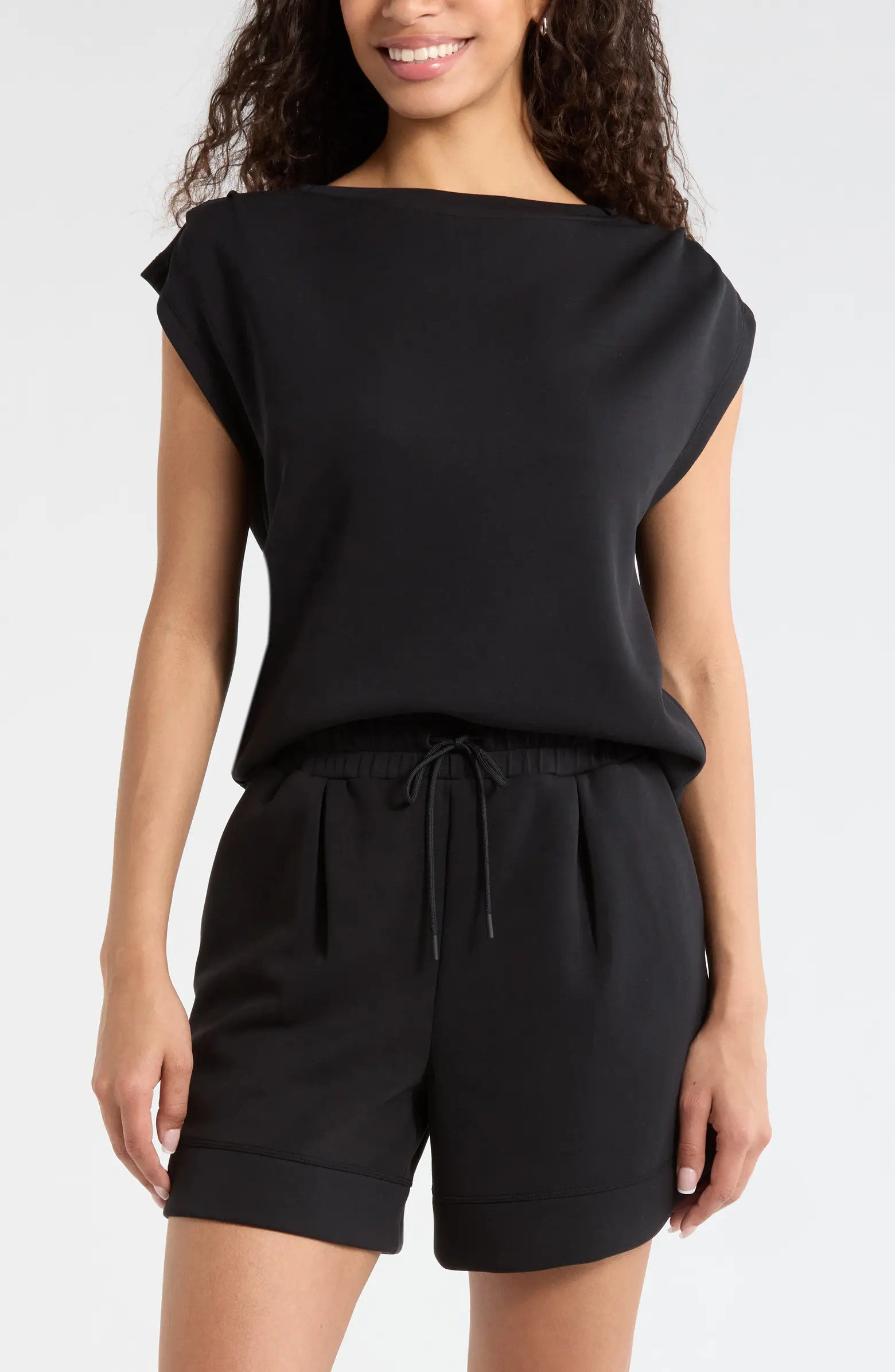 Soft Luxe Knit Gathered Shoulder Top | Nordstrom