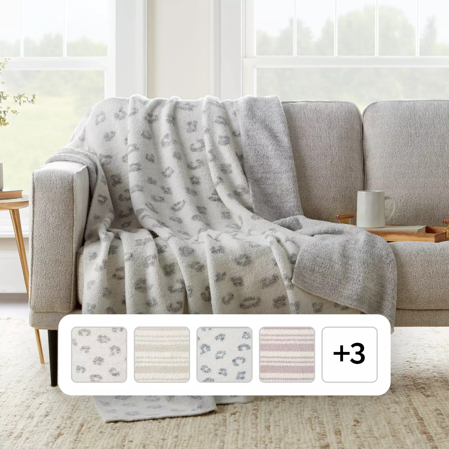 Members Mark Cozy Knit Heathered Leopard Throw - 60" x 70" (Assorted Colors) | Sam's Club