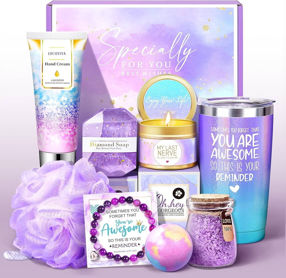 Christmas Gifts for Women, Birthday Gifts for Women, Sister, Wife, Teacher, 9pcs Lavender Care Pa... | Amazon (US)
