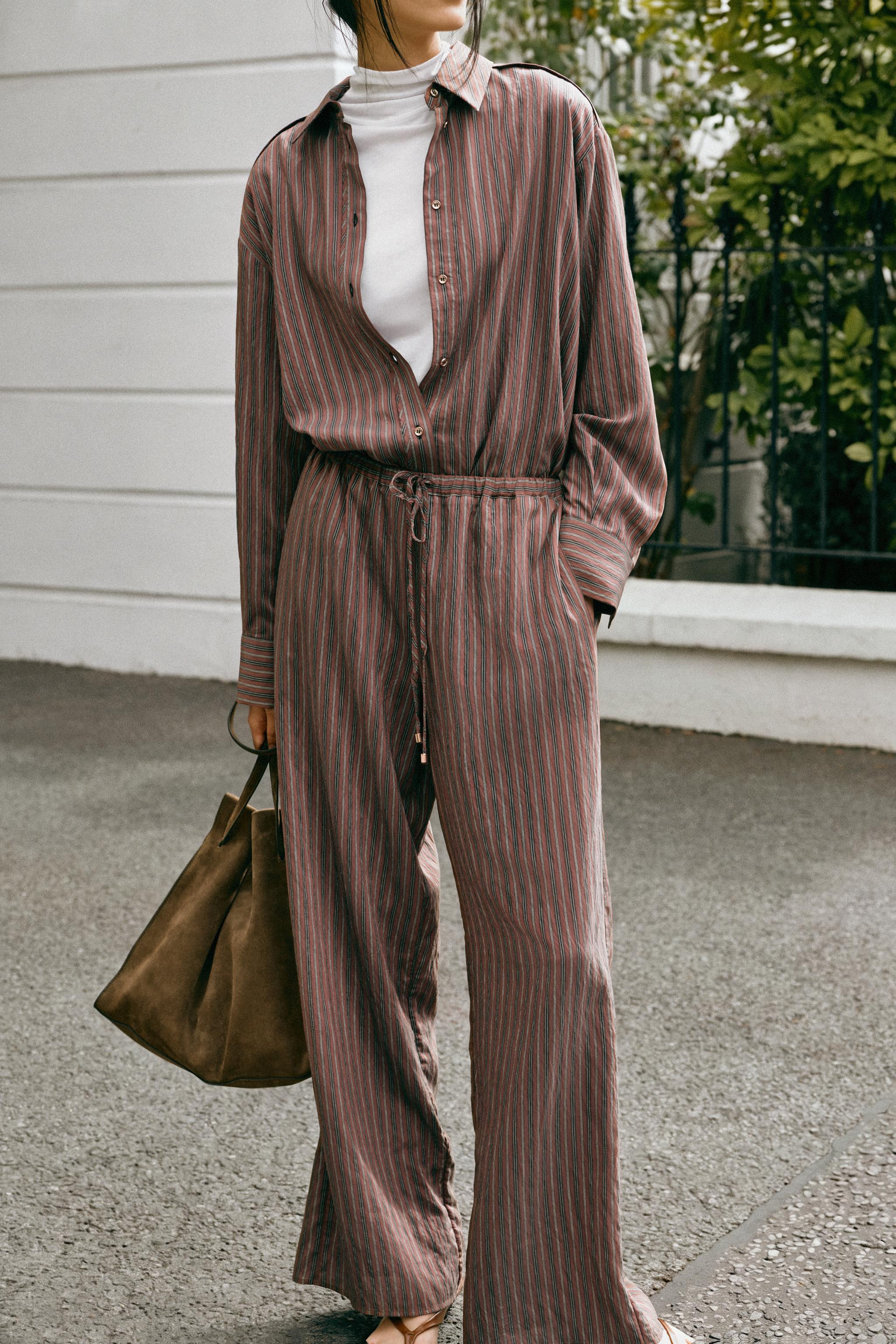 STRIPED WIDE-LEG PANTS | Zara US