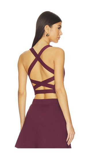 Gold Hinge Criss Cross Back Tank Top in Burgundy. - size L | Revolve Clothing (Global)