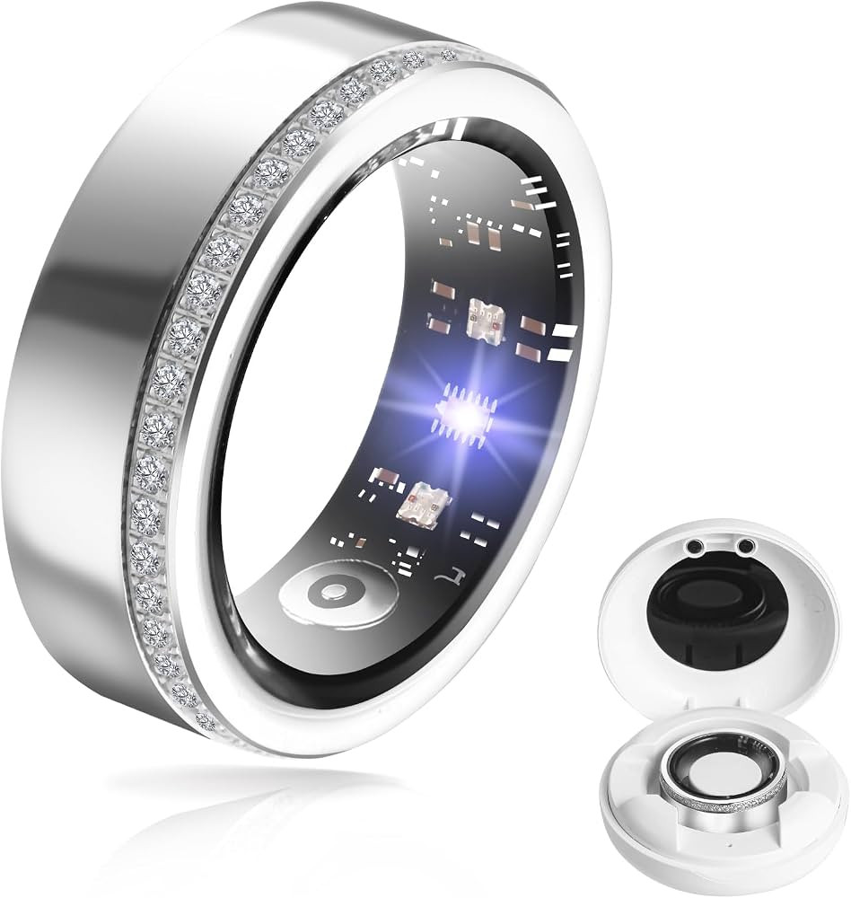 Health Tracker Smart Ring for Men Women-IP68 Waterproof Sleep Tracker with Heart Rate/Blood Press... | Amazon (US)