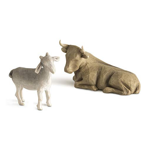 Willow Tree Ox and Goat Nativity Figures, Offering Warmth and Protection, Build On A Holiday Tradition by Adding Animals to Nativity Display, Sculpted Hand-Painted Figures, 2-Piece Set | Amazon (US)
