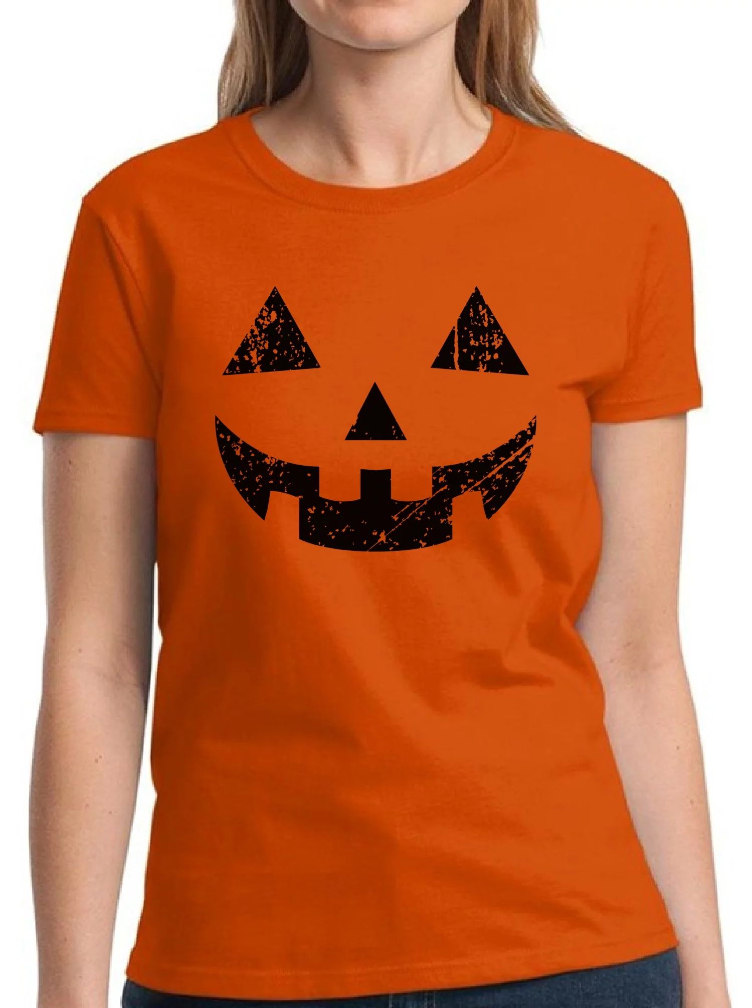 Black Jack o Lantern Pumpkin Face Halloween T Shirt for Women - S M L XL 2XL 3XL Graphic Tee - Sc... | Walmart (US)