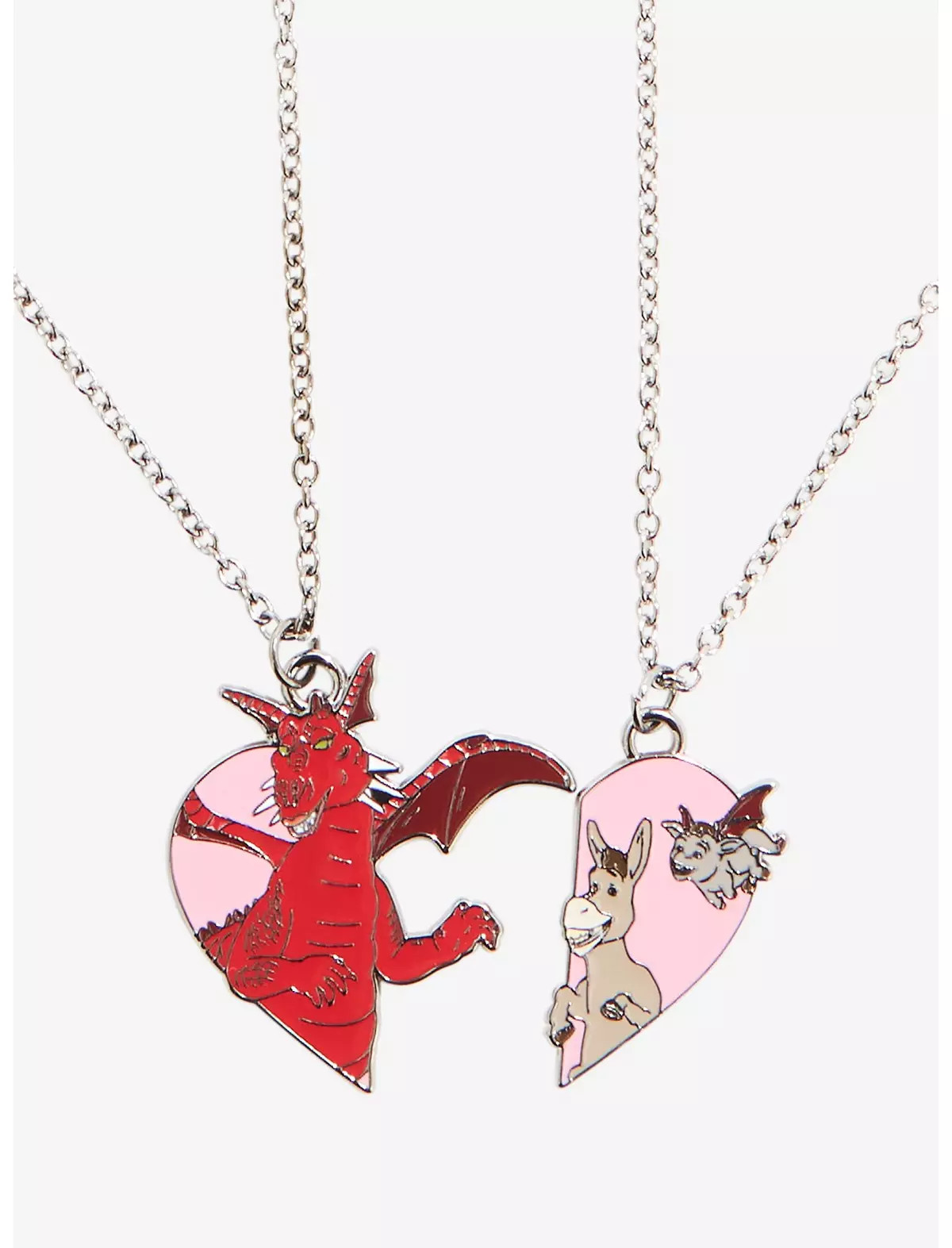 Shrek Dragon & Donkey Heart Best Friend Necklace Set | Hot Topic