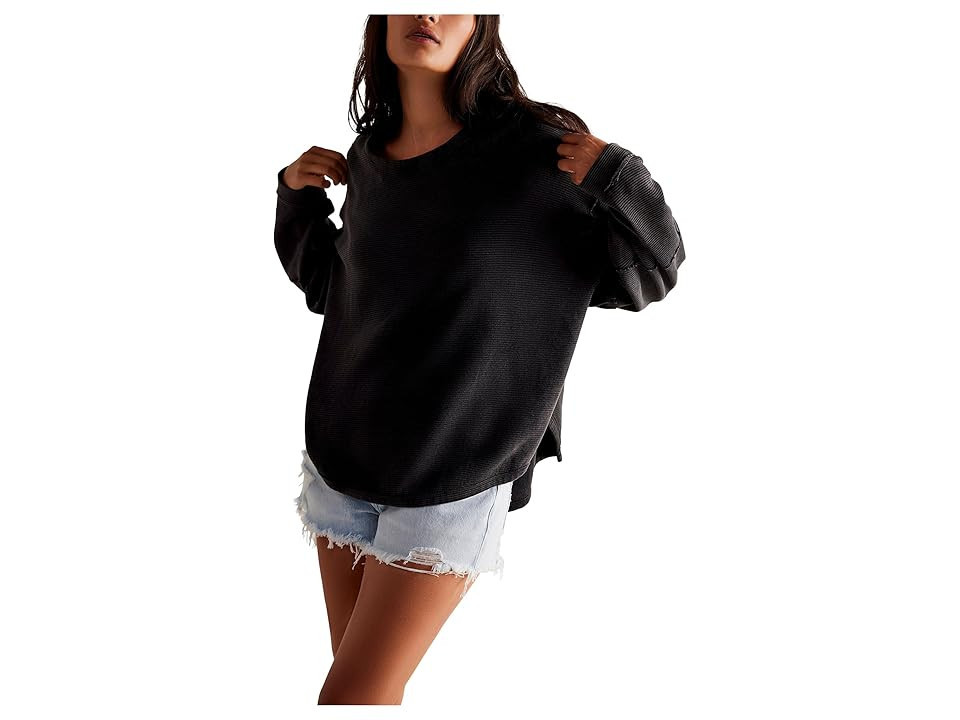 Free People Total Eclipse T-Shirts Women's Clothing Black 1 : MD (Women's 8-10), Cotton | Zappos