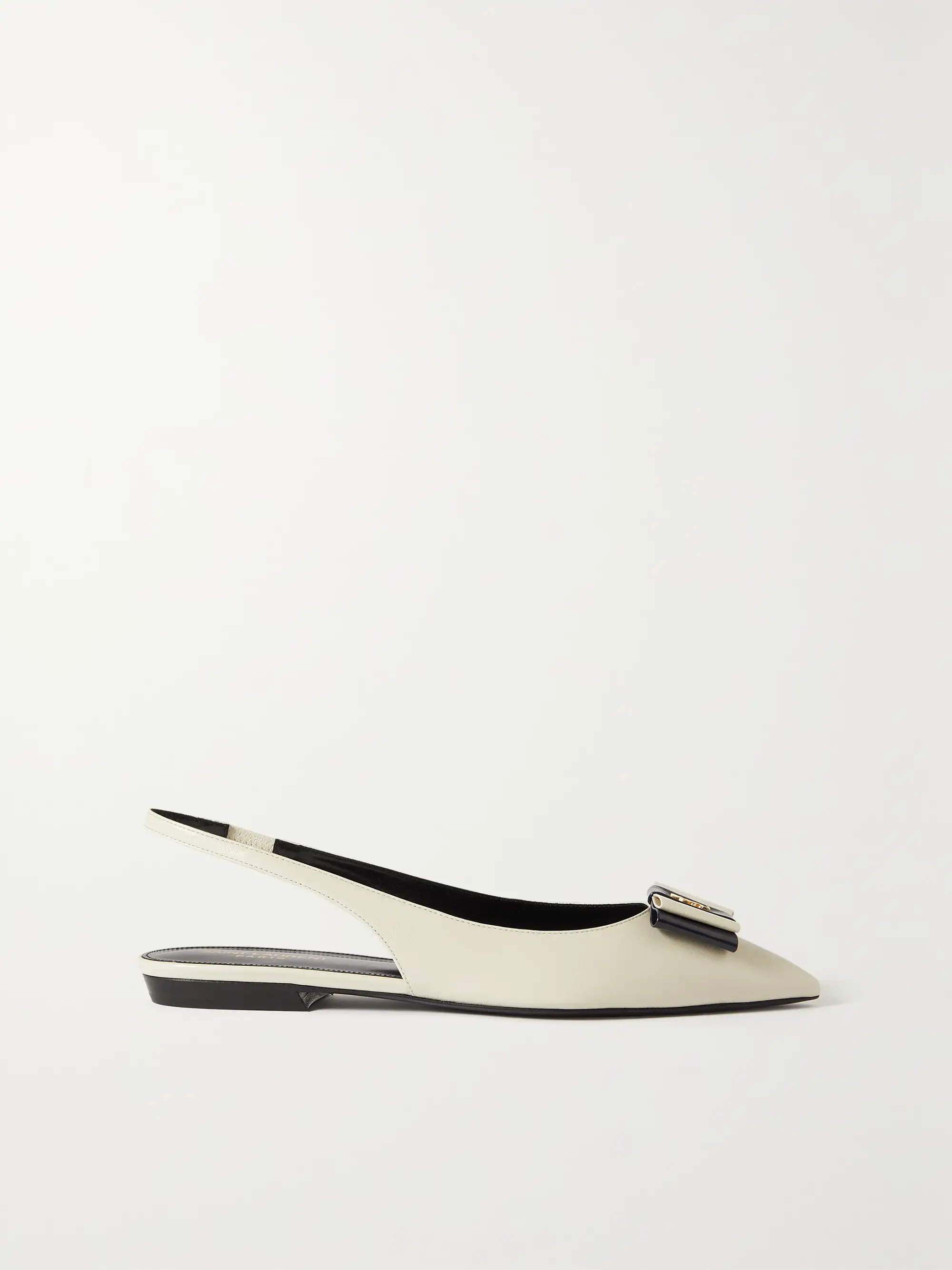 Anais bow-detailed leather slingback point-toe flats | NET-A-PORTER (US)
