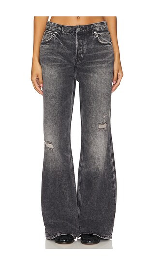 Jade Low Rise Relaxed Flare in Phantom | Revolve Clothing (Global)