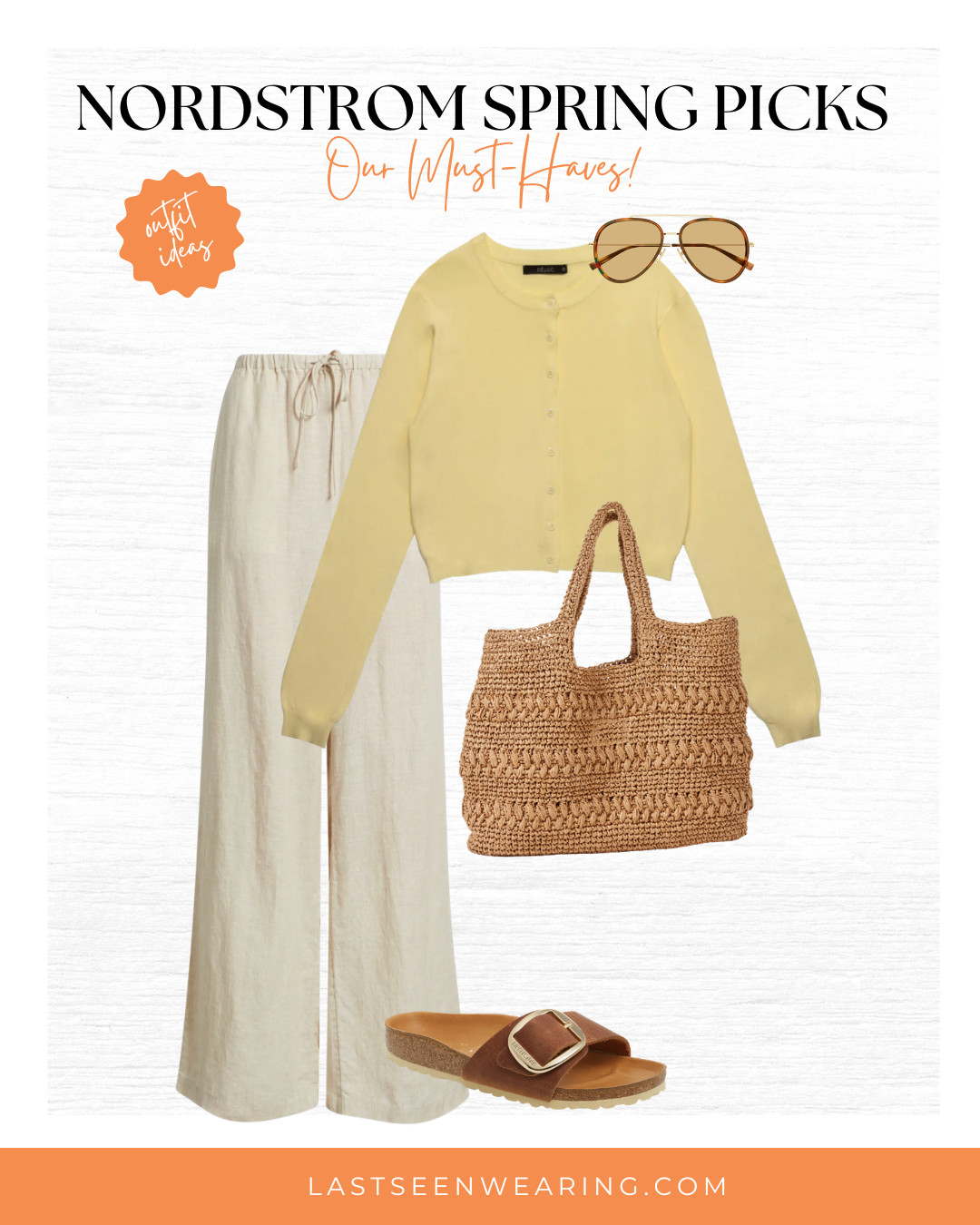 The perfect beach outfit for spring! Love the linen pants and butter yellow cardigan!  

 #LTKootd #LTKSeasonal #LTKOver40