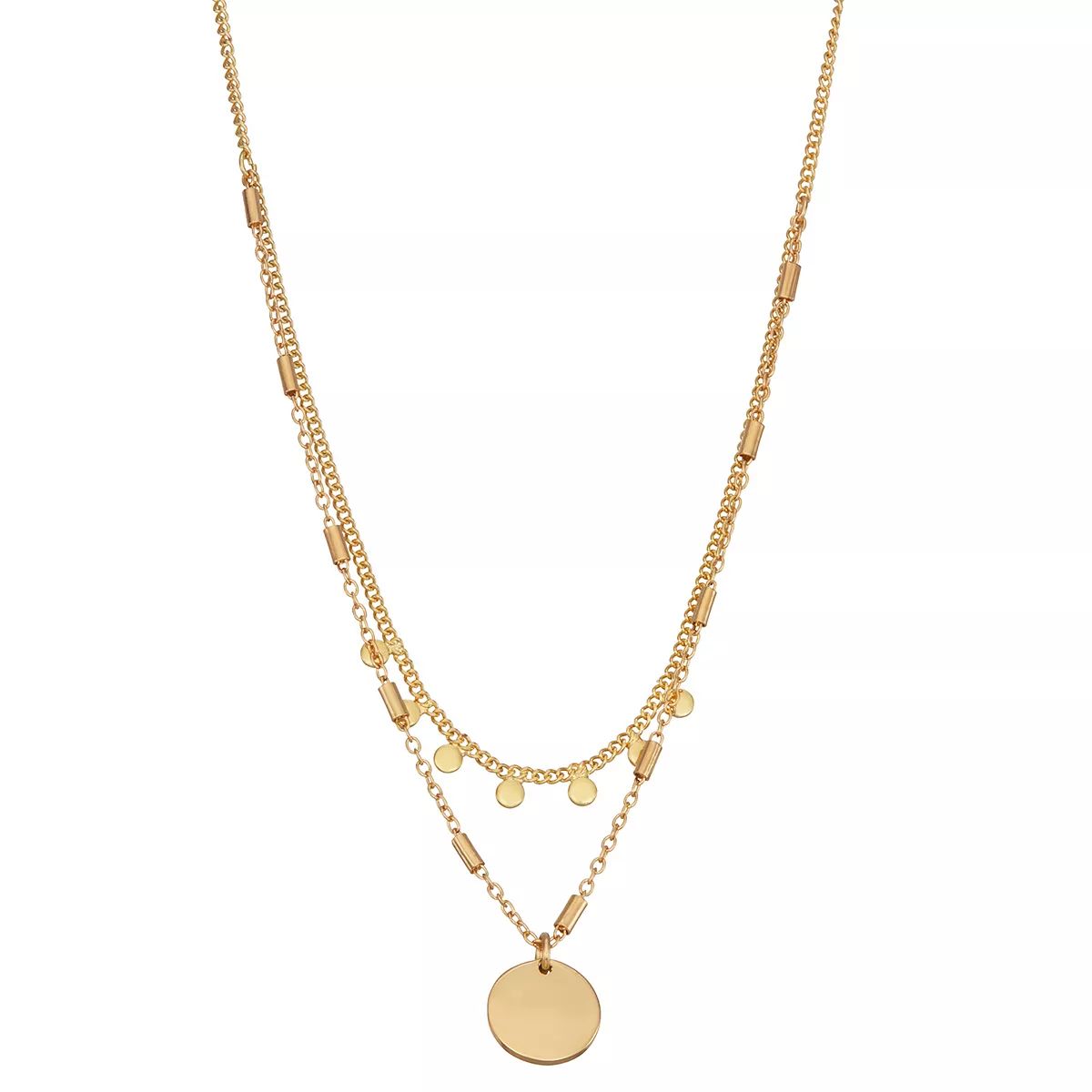 Nine West Double Strand Coin Multirow Necklace | Kohl's