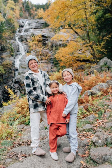 What the kids wore on our fall trip! Love these cozy sets for the kids. They all come with matching tops and bottoms and are under $20!. @walmart @walmartfashion #walmartfashion #walmart #walmartpartner 
