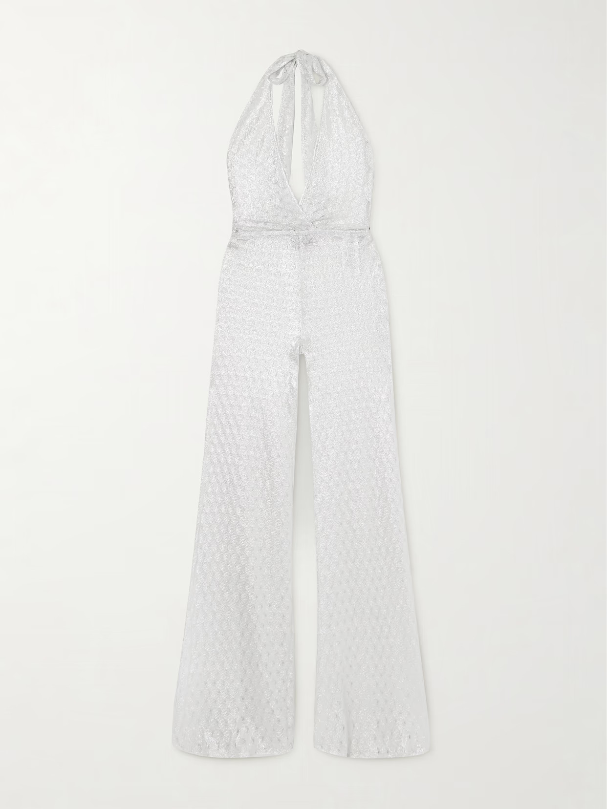 Missoni - Metallic Crochet-knit Halterneck Jumpsuit - White | NET-A-PORTER (US)