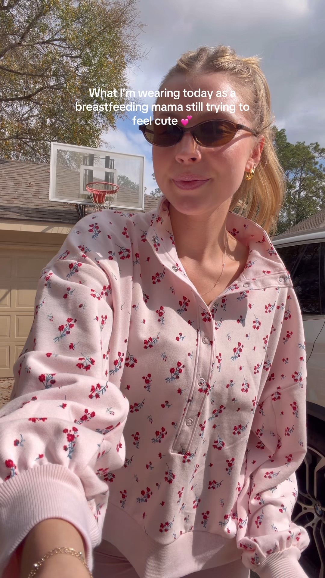 Breastfeeding friendly mom outfit! Love the pink! M in sports bra, S in bike shorts and L in sweatshirt! 

#LTKfitnessgoals #LTKmomlife #LTKootd