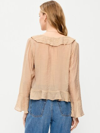 Bell-Sleeve Ruffle Top | Old Navy (US)