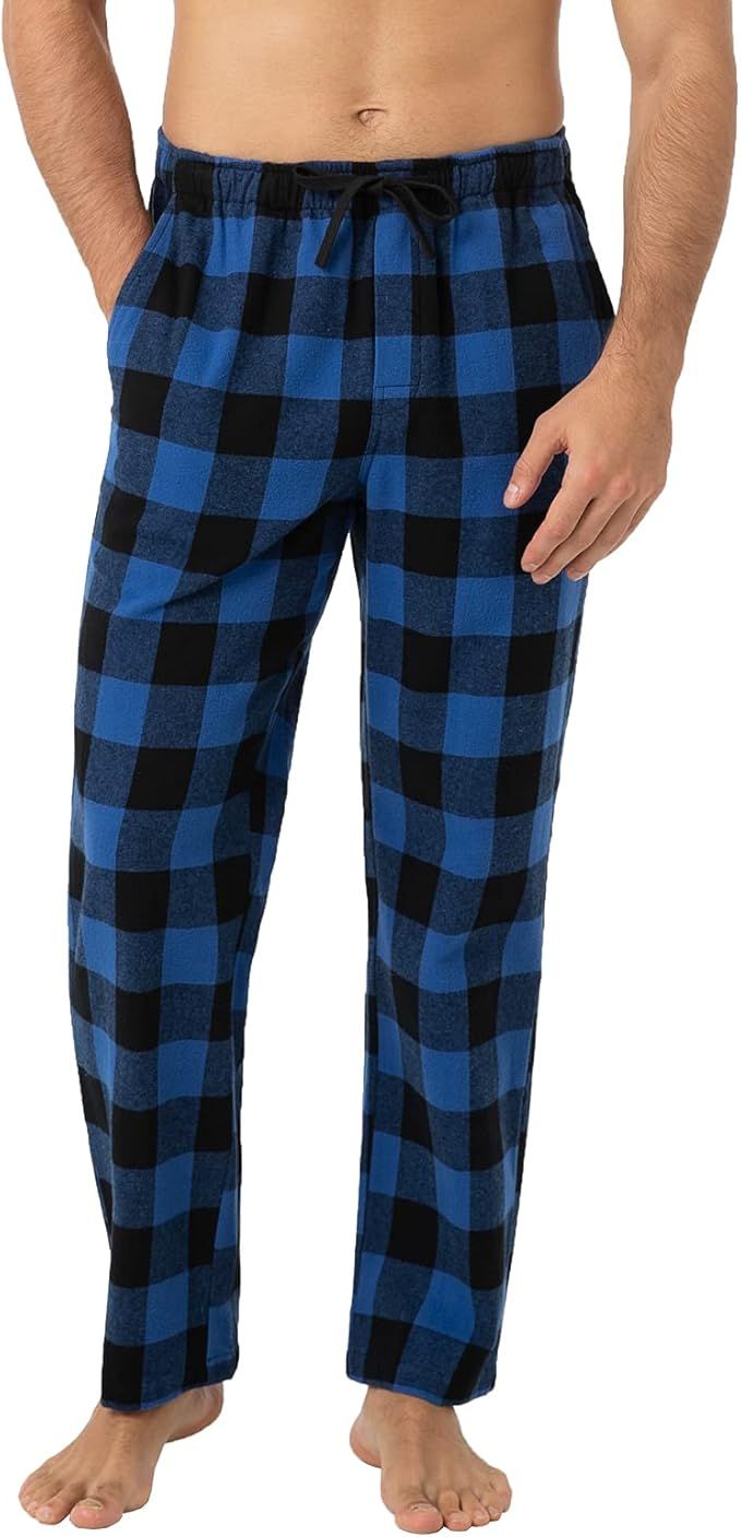 LAPASA Men's Flannel Pajama Lounge Sleep Pants Plaid Winter Bottoms w Pockets and Drawstring M39 | Amazon (US)