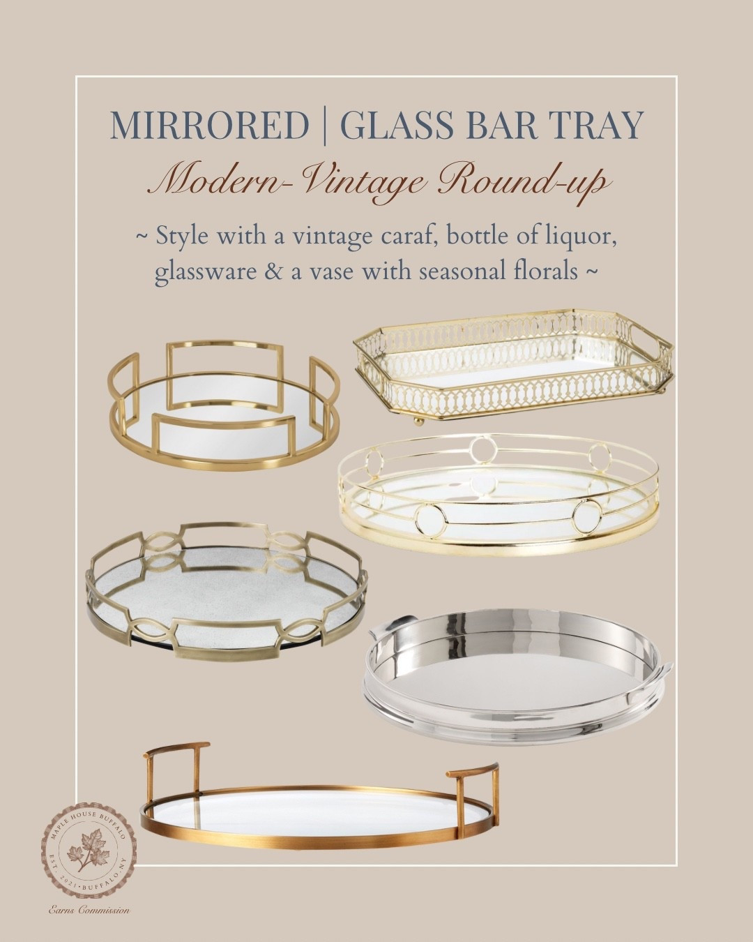 Add a touch of class to your bar with any of these mirrored bar trays - all inspired by the vintage one I sourced recently from Roaring Spring Home antique shop!

#LTKFindsUnder100 #LTKHome #LTKStyleTip