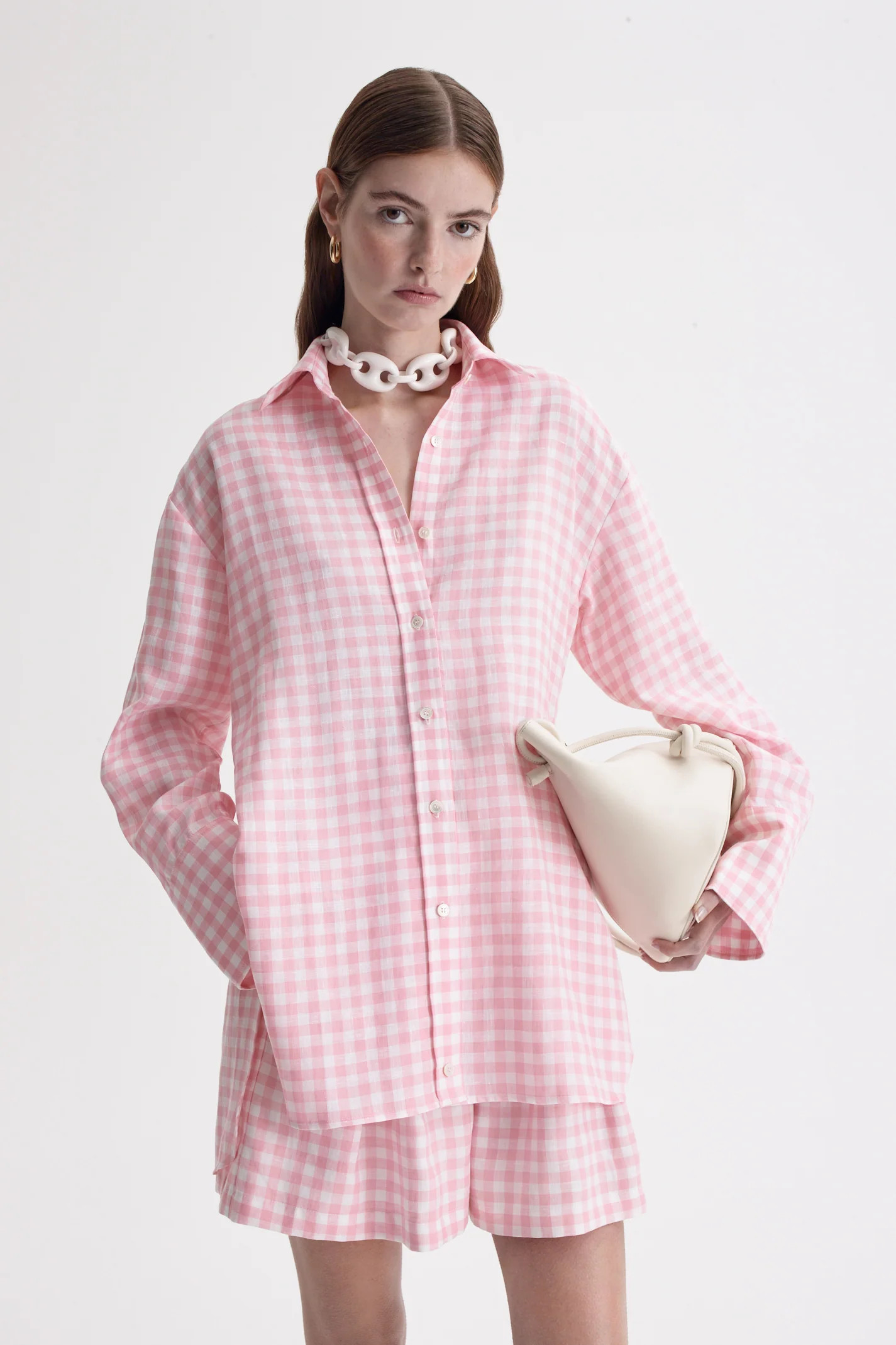 GINGHAM SHIRT - PINK.WHITE - Scanlan Theodore | Scanlan Theodore
