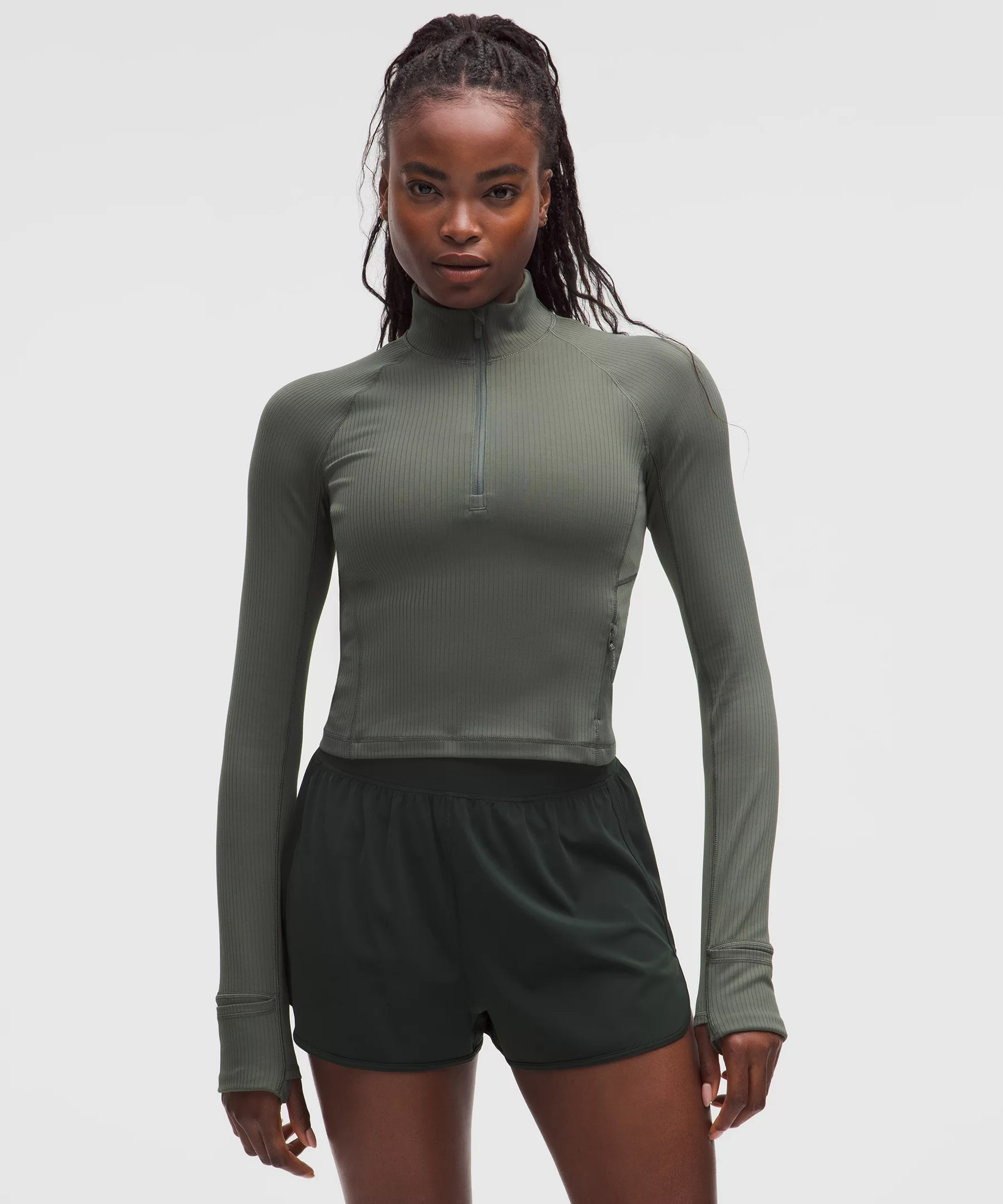 It's Rulu Ribbed Cropped Half Zip | Lululemon (US)