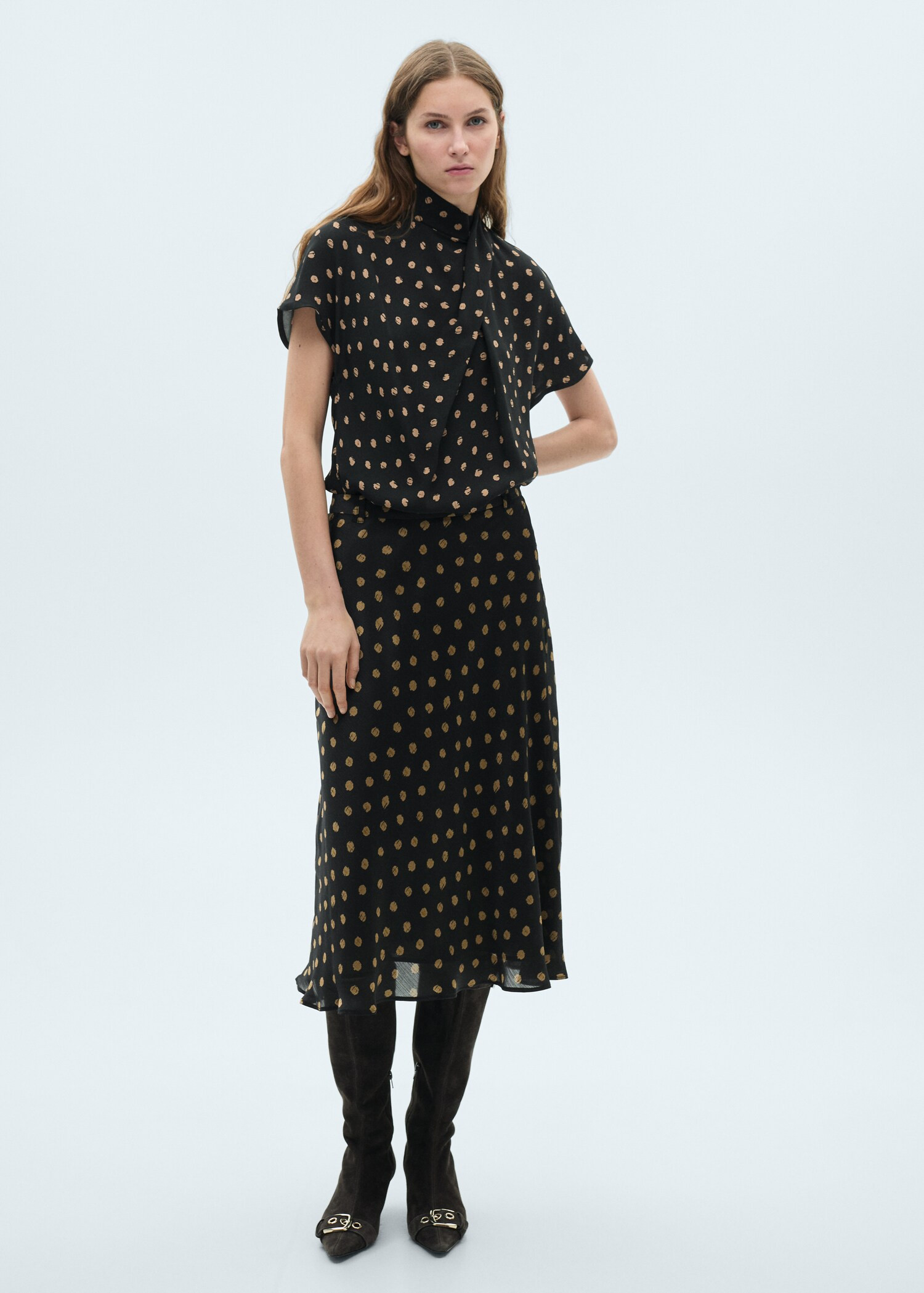Polka-dot midi skirt - Women | MANGO USA | Mango (US/MX/AU)