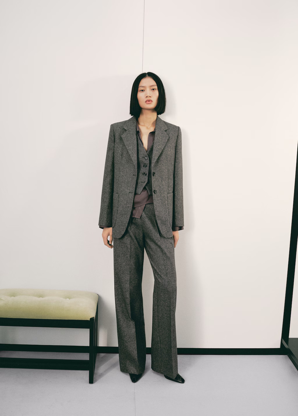 Speckled wool trousers | MANGO (UK)