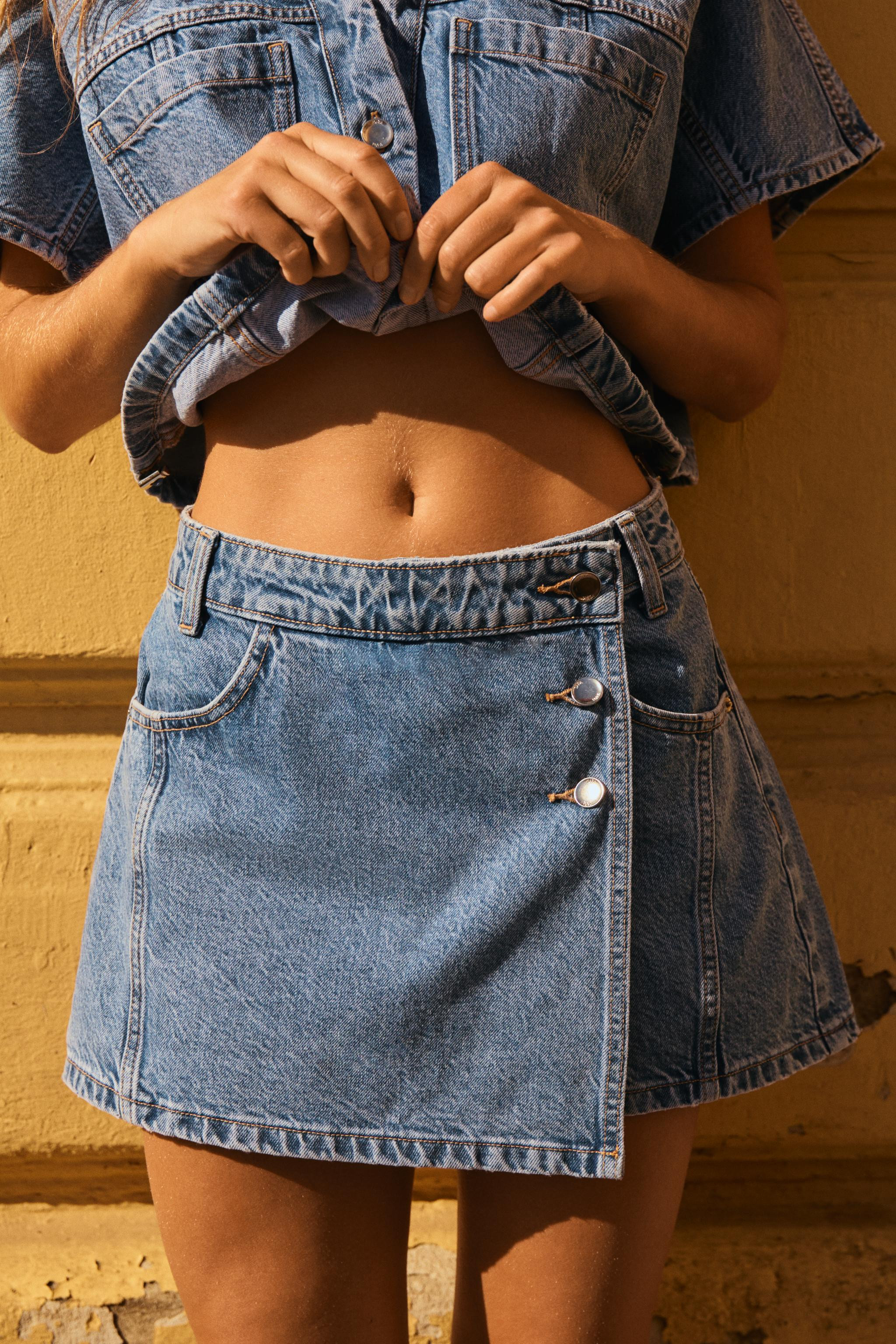 Z1975 WRAP DENIM SKORT | Zara US