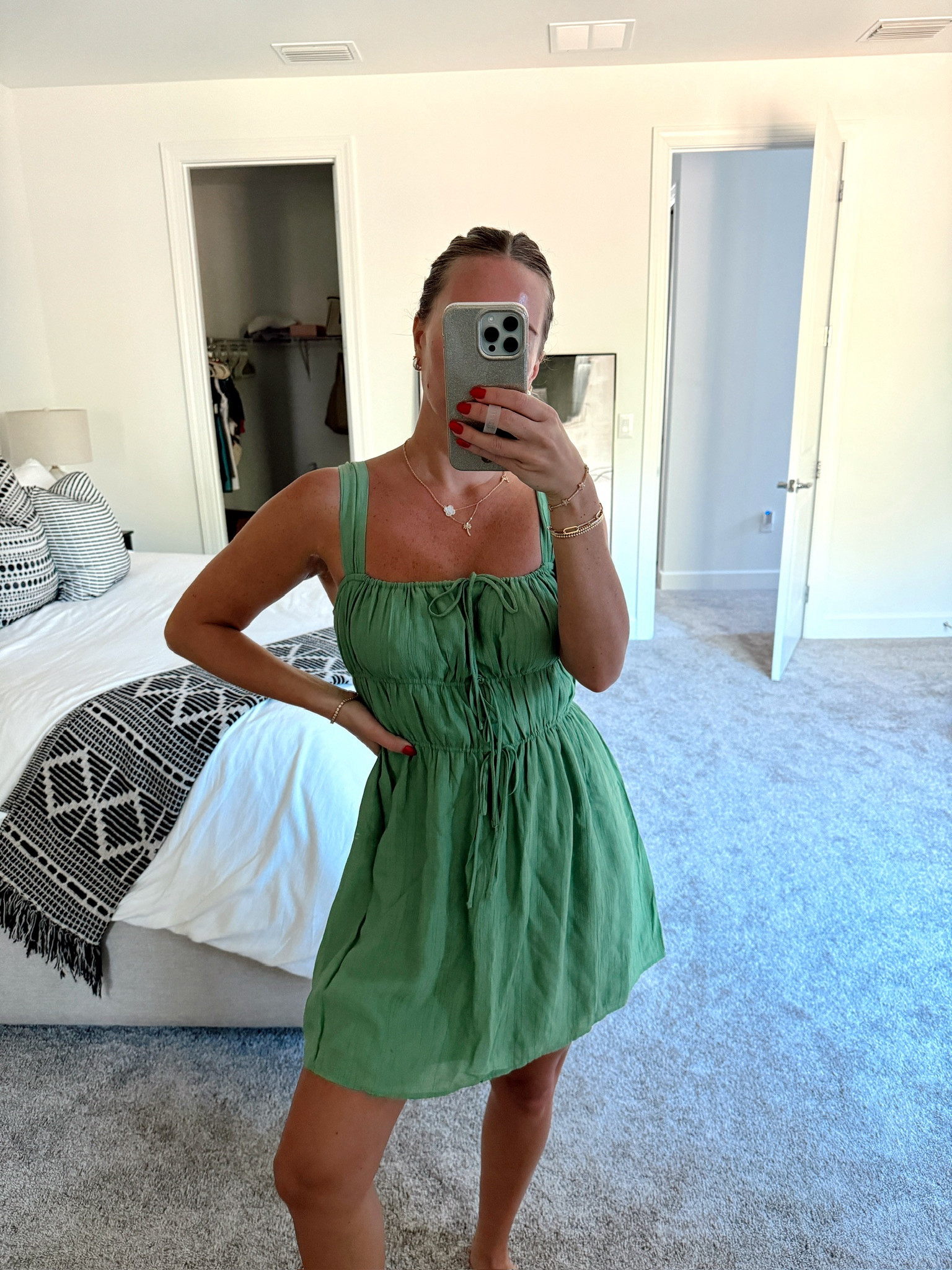 reformation dresses green Abercrombie Dress Casual Youth 12 Blue/White