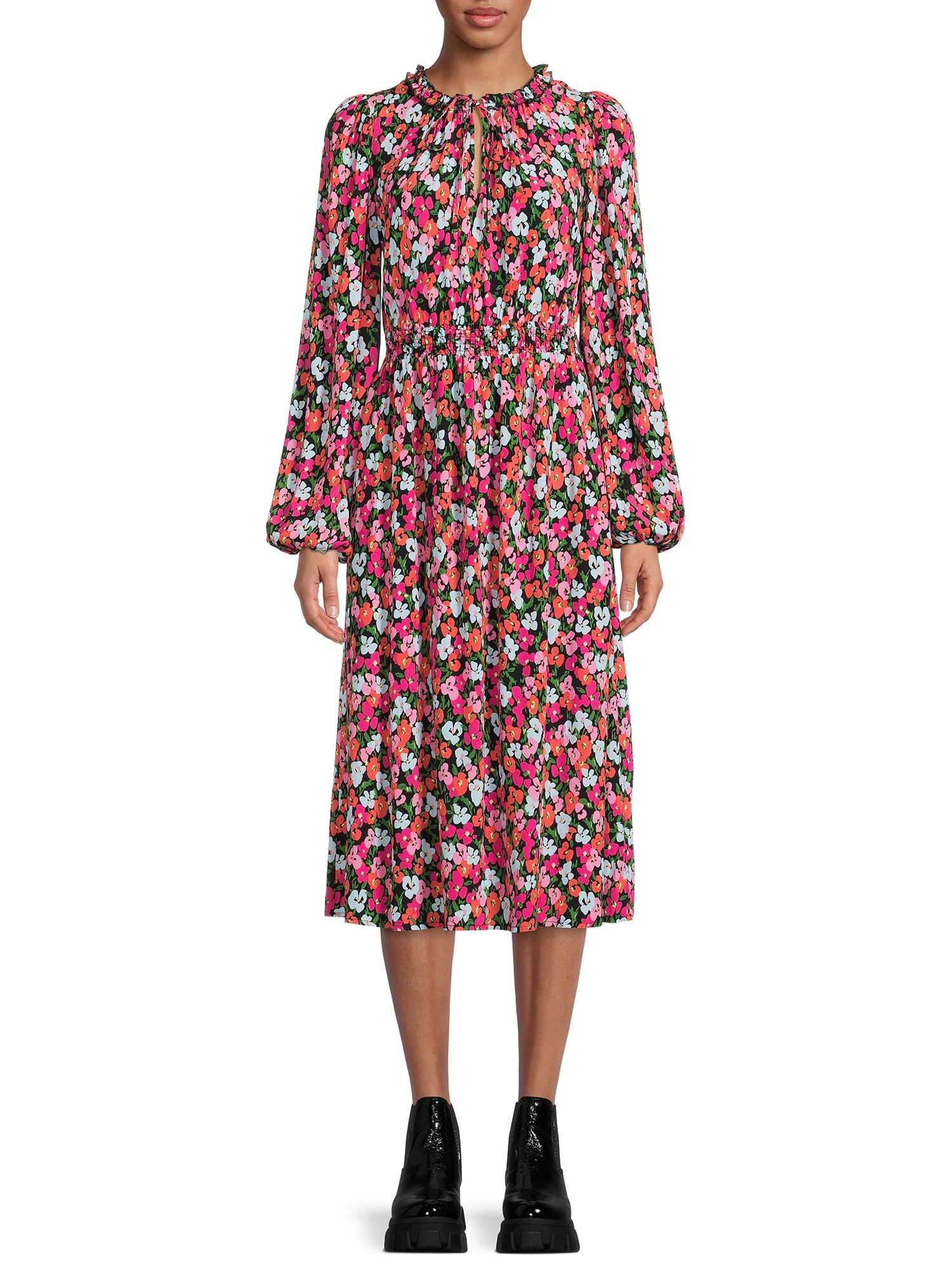 The Get Women's Poet Sleeve Midi Dress | Walmart (US)