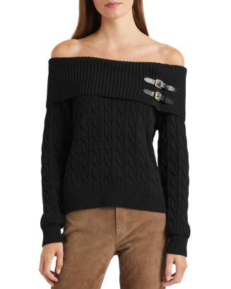 Off-the-Shoulder Cable Sweater | Bloomingdale's (US)