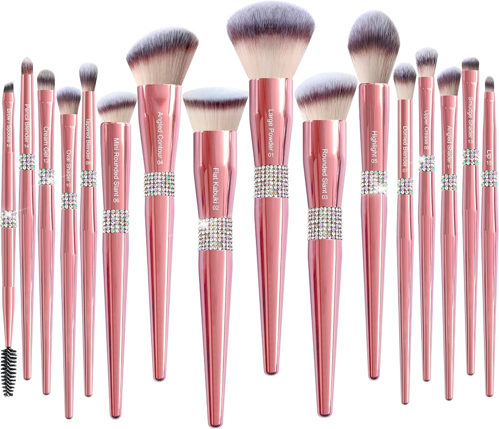 16Pcs ULTRA SOFT Labeled Makeup Brushes Sets -with Foundations Powder Blush Concealer Blending Ey... | Amazon (US)