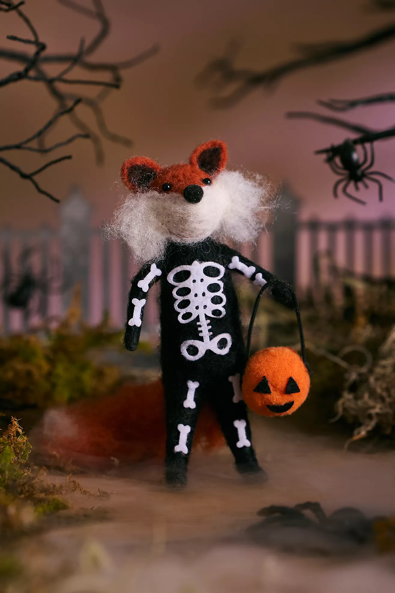 Spooky Skeleton Fox Felt Critter | Anthropologie (US)