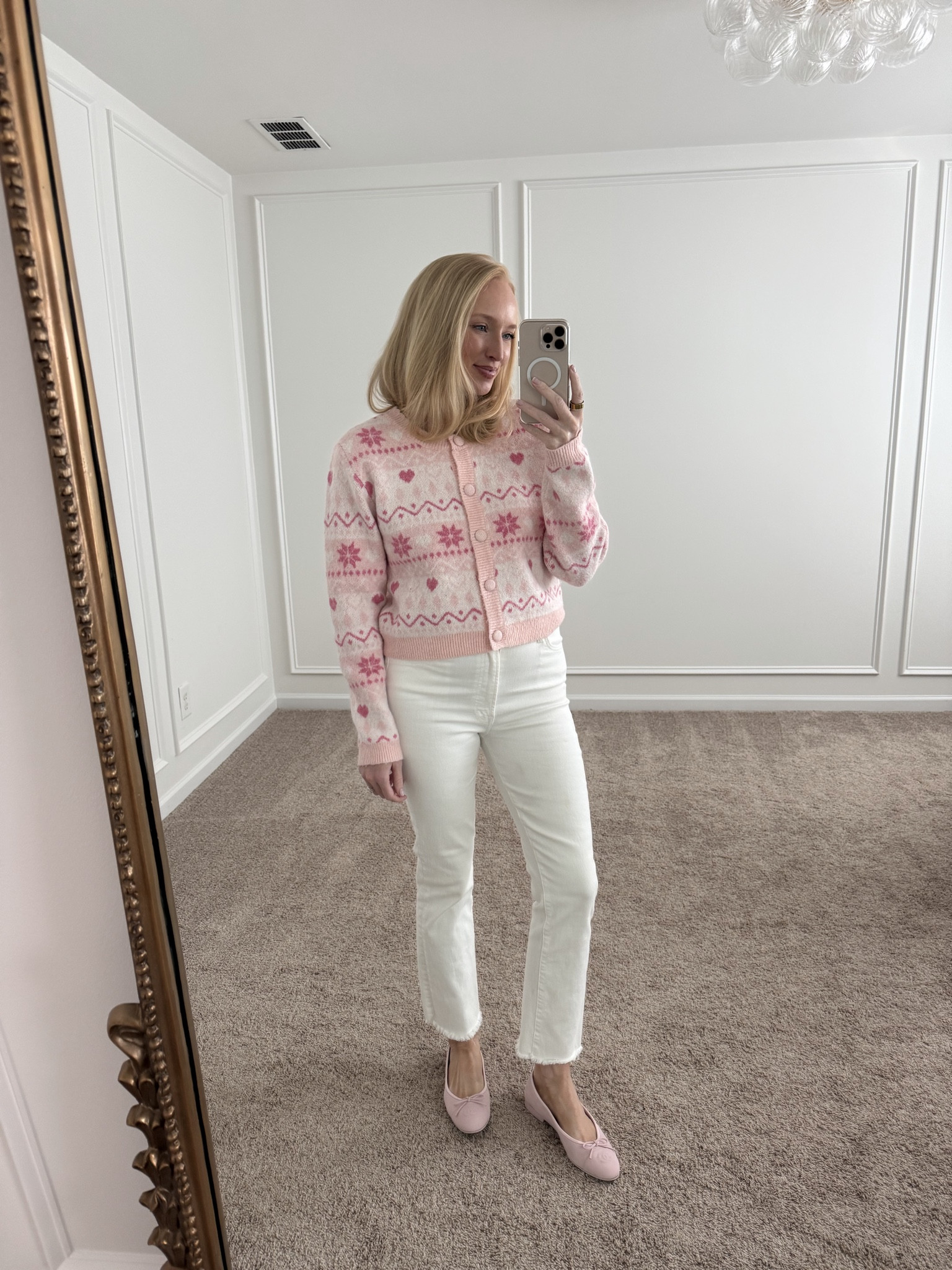 Cute winter to spring transition outfit and sweater for Valentine’s Day! It’s on sale under $50. Wearing a size medium with my favorite white jeans! I’ve had these for 4 years and have repurchased other washes because they have the best fit and are actually comfortable  

#LTKValentine #LTKSeasonal