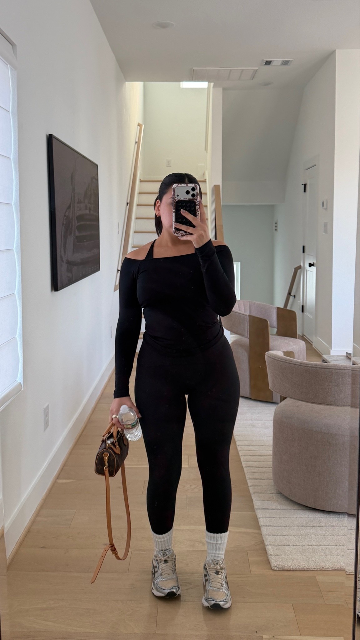 Leggings: medium 
Off the shoulder top: small
Sports bra: small
Sneakers: 6.5 women 
White socks 
Nano speedy

#LTKdayinmylife #LTKootd #LTKActive
