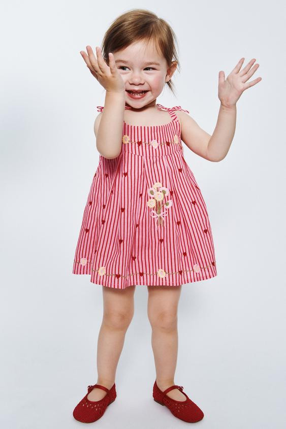 STRIPED AND EMBROIDERED DRESS AND PANTY SISSEL EDELBO X ZARA KIDS | Zara US