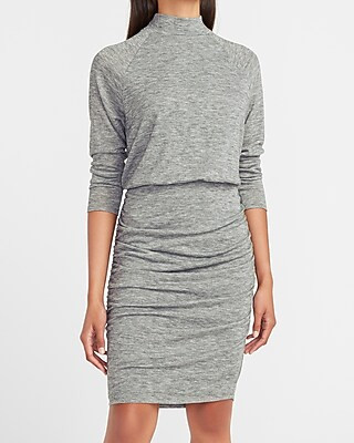 Supersoft Long Sleeve Mock Neck Dress | Express