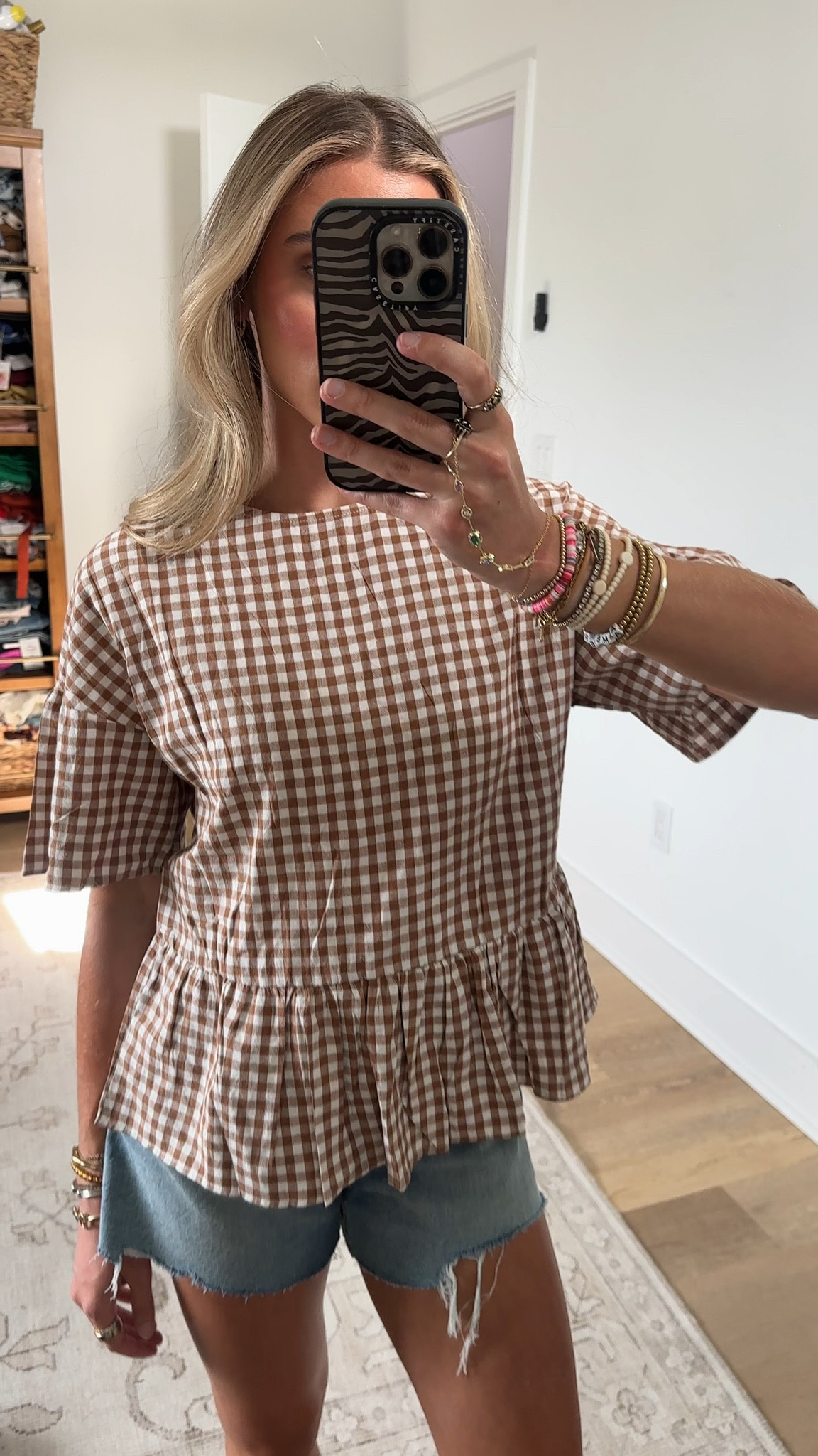 Amazon size small Womens Gingham Top Casual Short Bell Sleeve Crew Neck Ruffle Babydoll Peplum Blouse Plaid Shirts

#LTKSaleAlert #LTKWorkwear #LTKSeasonal