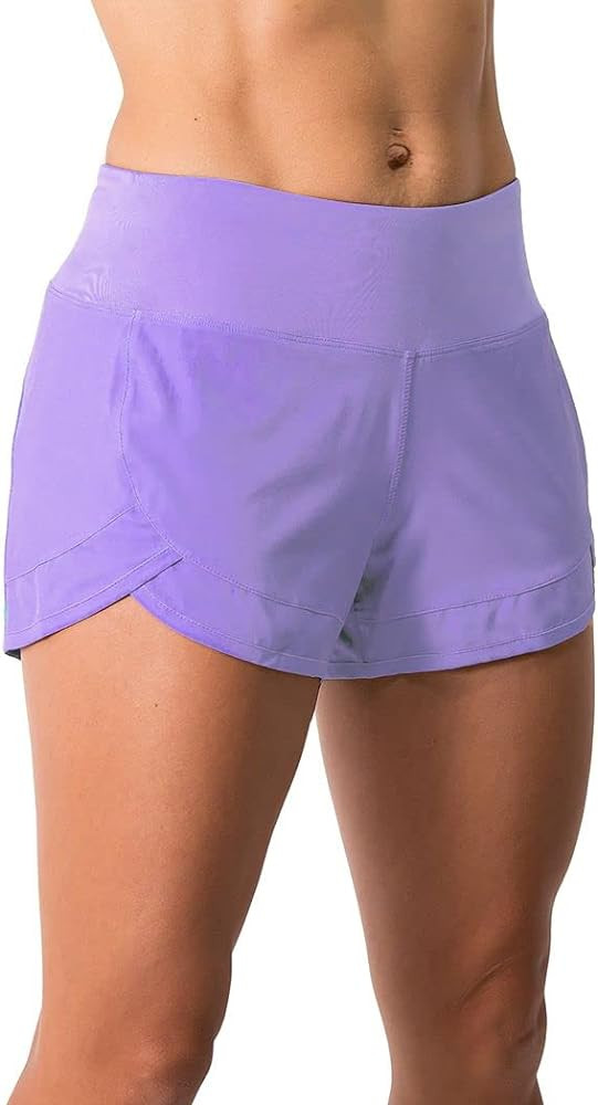 Tough Mode Womens 3" Lightweight Running WOD Volleyball Shorts Workout Mesh Liner Zip Pocket | Amazon (US)