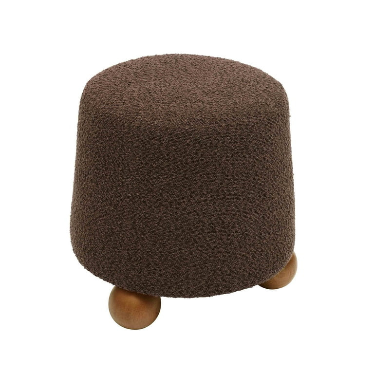 Jaine Chocolate Brown Boucle Stool | Walmart (US)