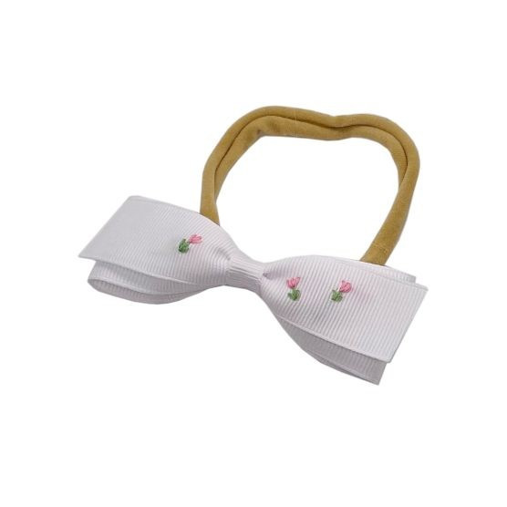 Winn and William Double Tulip Lottie Embroidered Bow | The Tot