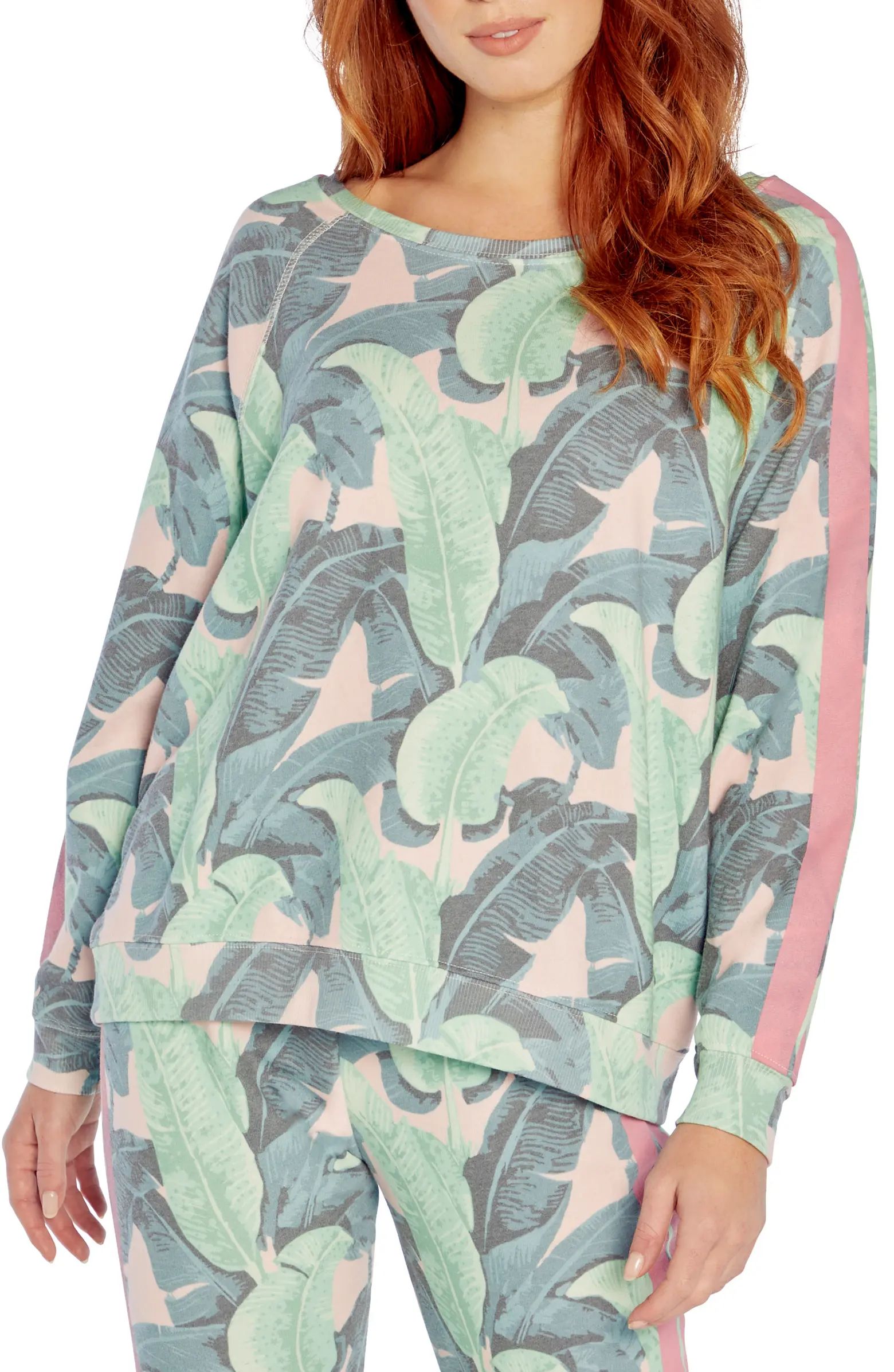 Martinique Sommers Leaf Print Sweatshirt | Nordstrom